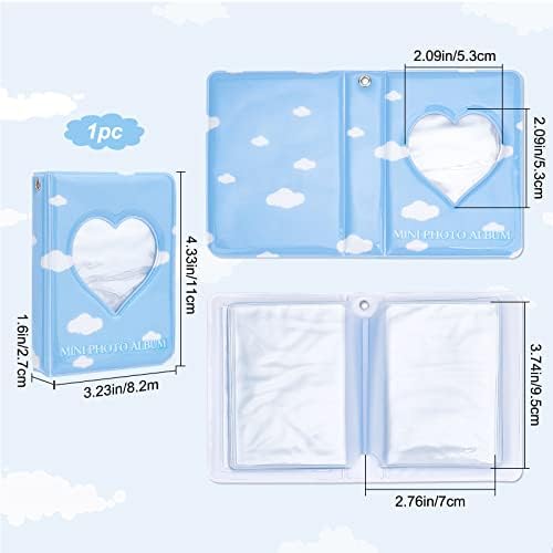 Gorgecraft PVC 1PCS Álbum de fotocard de 3 polegadas KPOP Mini Photo Álbum Love Heart Hollow PhotoCard Id Livro