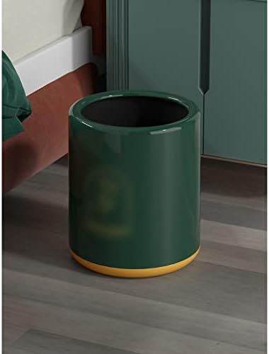 Lixeira de HJRD, lixo de plástico pode cesta de lixo redondo lixo de lixo de barril de barril para o quarto de banheiro cozinha e escritório, lixo removível de lixo de lixo/branco