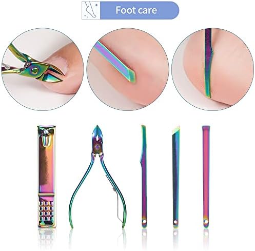 Scdzs 15 peças Manicure Conjunto de unhas Clippers Pedicure Aço inoxidável Cutter Scissor Kit Professional