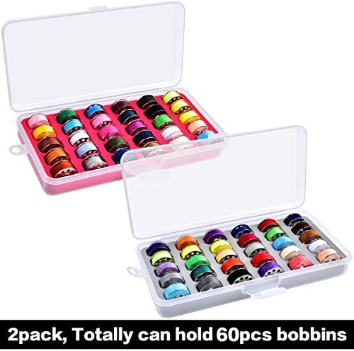 Organizador de threads de caixa de caixa de armazenamento do suporte do bobbin possui 60pcs bobinas para a máquina de costura