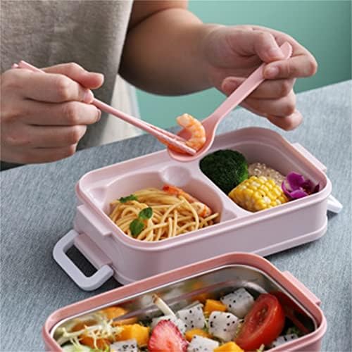 Zhuhw 304 Box de aço inoxidável Caixa de bento para crianças trabalhador de escritório de crianças 2 ligantes Microwae aquecedor de almoço de almoço