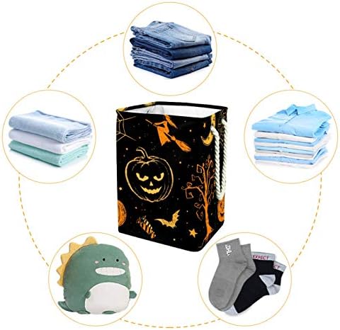Homomer Laundry Horse Halloween Dead Tree Tree Bats Bats Spiderweb Tweb Cestas dobráveis ​​Cestas de lavanderia Firma de roupas de roupas de roupas de roupas para o banheiro dormitório dormitório