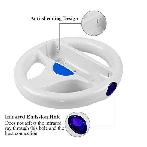 Roda de direção para Wii Racing Wheel para Nintendo Wii U Remote Controller Colors Branco Cores -2