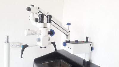 Microscópio dental de montagem na parede 5 etapas, binóculos de fixação de 45 °, câmera HD