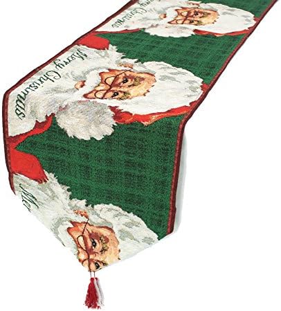 Axgo Snowman bordou os corredores de mesa de Natal para a decoração de jantar de Natal 35x180cm, Papai Noel