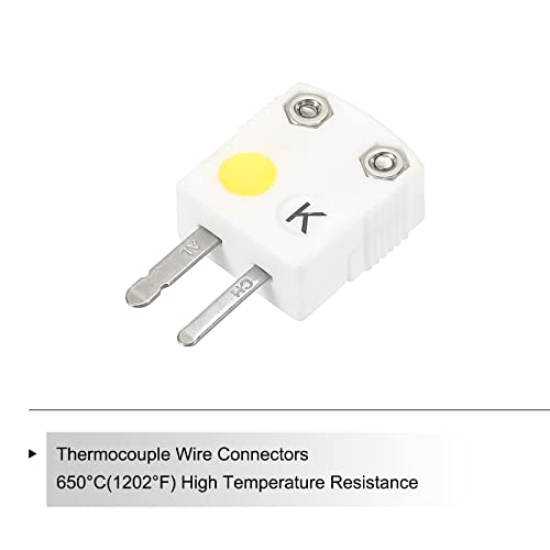 Meccanixity K Tipo de cerâmica conectores de fio de termopar o adaptador de plugue macho de alta temperatura 650 ° C para sonda de sensor de termopar branca