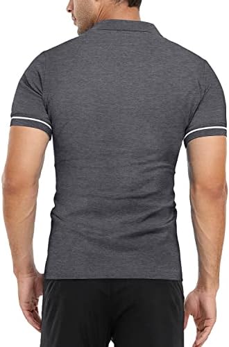 Camisas de pólo de manga curta/longa do YTD MENM Quarto-zip casual fit