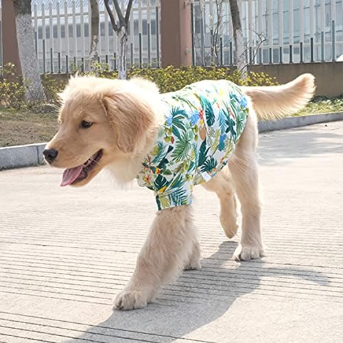 Camisa havaiana de cão harikaji, roupas de estimação de cães de cachorro grande para cães frios para cães de praia para cães médios grandes