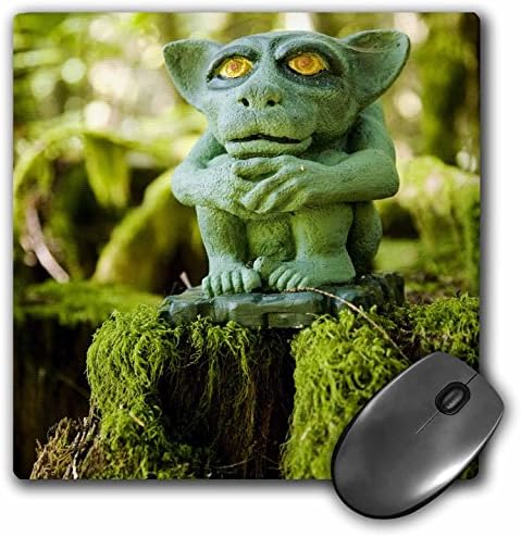 3drose LLC 8 x 8 x 0,25 polegadas Mouse pad, estátua de trolls na floresta, Colúmbia Britânica, Canadá -CN02 KPI0004 - Kristin Piljay