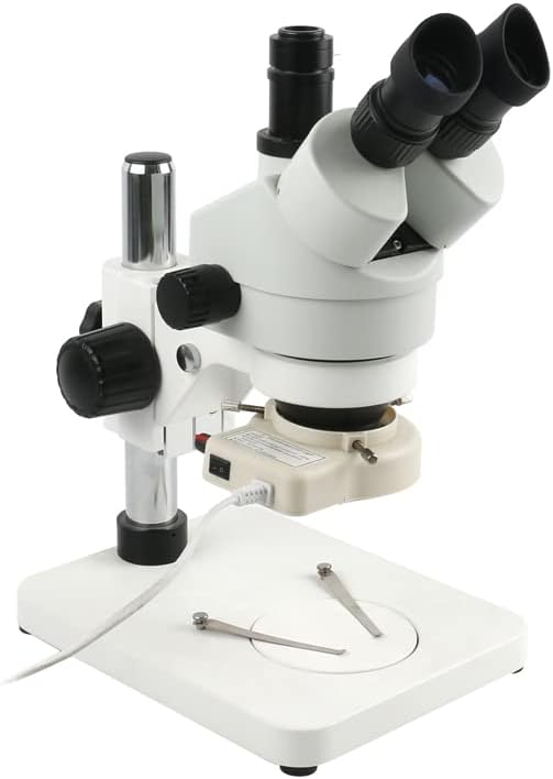 Yinggexu Microscópio simul focal Industrial Trinocular Microscópio Estréreo Menção Zoom Contínuo 7x - 45x Compatível com Laboratório de Reparação de PCB de Laboratório PCB Compatível