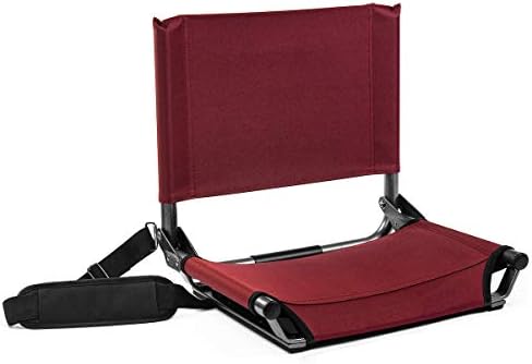 Cascada Mountain Tech Stadium Seat - Cadeira dobrável leve e portátil para arquibancadas e bancos - Maroon, 17