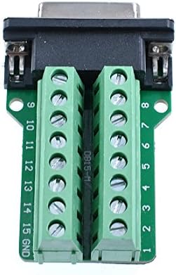 Oiyagai DB15 Placa de quebra de fascinante masculino RS232 Módulo de sinal do conector do bloco de terminal serial to d-sub D-Sub