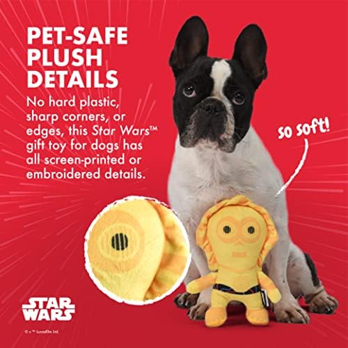 Star Wars 6 C-3PO Plush Squeaker Toy | 6 C-3PO Plush Squeaker Pet Toy | Toy para cães Mandalorian C-3PO PHELED PENER 6 polegadas |