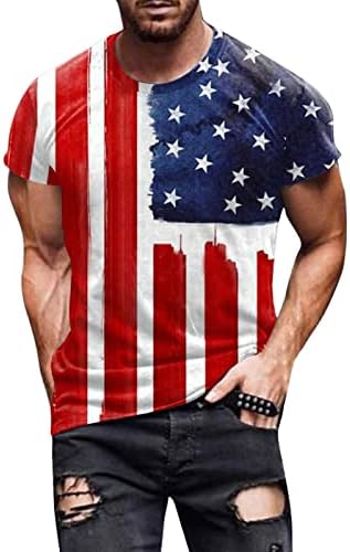 Camisetas de verão para homens bandeira americana manga curta ginástica ginástica toca