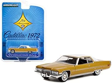 1972 Cadillac Coupe Deville, Gold - Greenlight 28100A/48-1/64 Scale Diecast Model Car