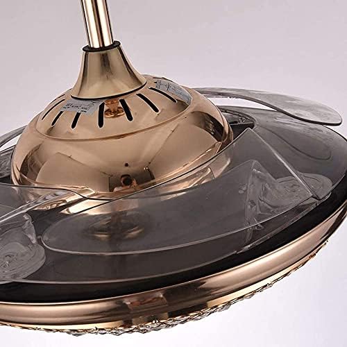 Omoons teto lâmpadas ventiladores de teto com lâmpada moderna contemporânea dobrável ventilador de teto de cristal com luz remota