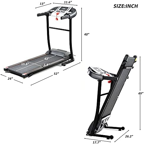 Esteira elétrica com 12 programas automáticos e 3 modos, exercícios de corrida para caminhada Treadmill Incline Workout