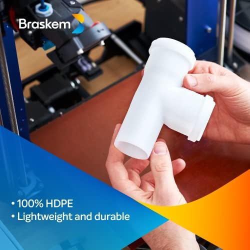 Filamento 3D de polietileno de braskem - FL300PE / 1,75mm / branco natural / 700g