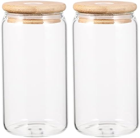 4pcs bolha xícara larga copo multi-função Gretos de vidro de vidro tampa: copos transparentes copos reutilizáveis ​​para com transparente lata d'água copos de cerveja requintados canecas jaras convenientes (cor: transpare