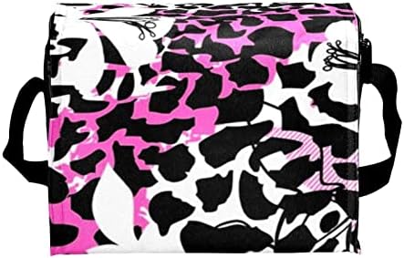 Lunchagem Guerotkr para homens, lancheira isolada, lancheira para adultos, Padrão roxo de impressão de leopardo abstrato
