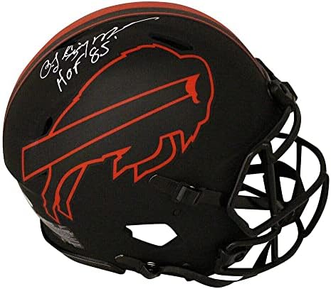 O.J. Simpson assinou Buffalo Bills Capacete Authentic Eclipse Speed ​​HOF JSA 30382 - Capacetes NFL autografados