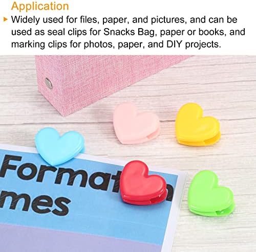 Patikil Paper e clipes de bolsa, 10pcs Sacas de formato de coração Sealores de preços de lanches clipes para cafeter