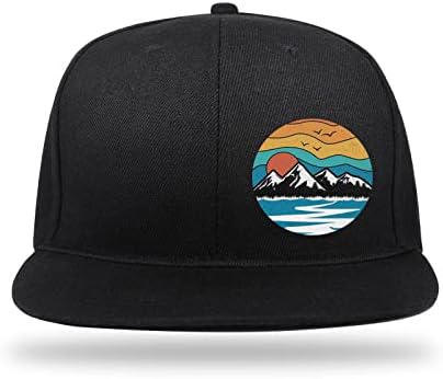 Snapback Hat Black Flat Bill Brim Hats Ajusta Captura de chapéu ajustável para homens Presentes