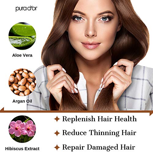 Pura d'Or Shampoo de biotina de grau profissional para cabelos de afinação, cuidados com os cabelos anti-tímidos clinicamente