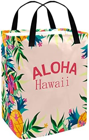 Colorido Tropical Aloha Floral Print Print Lavanderia dobrável cesto de lavanderia 60l Cestas de roupa à prova d'água de lavagem