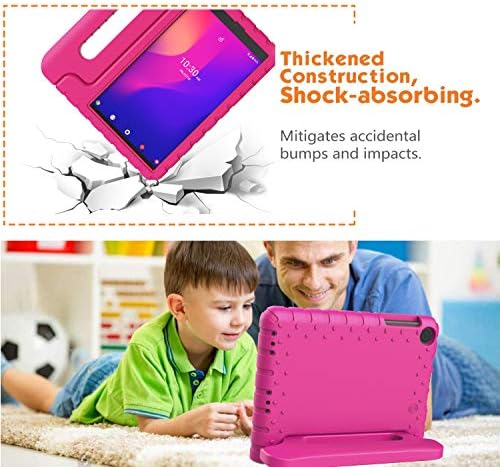 BMOUO ALCATEL ALIGY TAB 2 CASA PARA CRIANÇAS, CASA DE ALCATEL ALY TAB 2, Caixa de Kids Convertible à prova de choque para crianças para Metroby T -Mobile Alcatel Joy Tab 2 8 polegadas 2020 Tablet - Rose