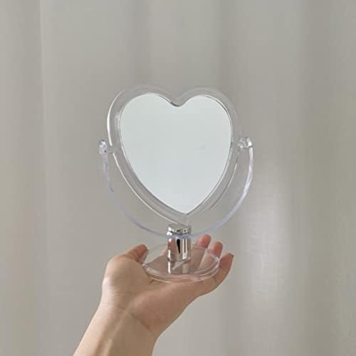 Espelho de maquiagem beauupty, adorável espelho cosmético em forma de coração espelho cosmético espelho espelho espelho espelho