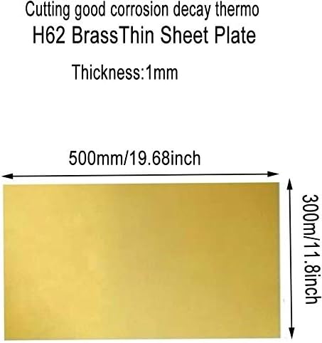 Folha de latão Placa de papel de papel de papel de ouro H62 Folha de experimentos DIY espessura de 1 mm, largura 300 mm,