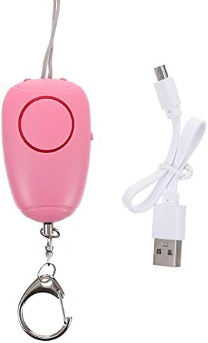 Chave de Alarme Autal Defesa do Alarm de AMOSFUN com Mini Lanterna LED de Lanterna Rosa Auto -Proteção Dispositivos para Mulheres