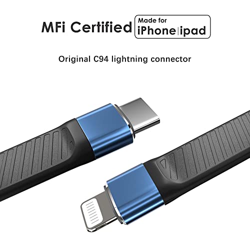 Aprilery Short USB C To Lightning Cable, Carregamento rápido e sincronização de dados Tipo C para Lightning Cable para iPhone 13/13 Pro/13 Pro Max/12/12 mini/11/xs/xr/x/8/se/AirPods/iPad