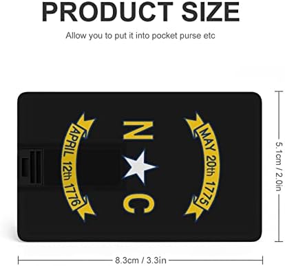 Logotipo de bandeira do estado da Carolina do Norte USB Memory Stick Business Flash-Drives Cartão de crédito Cartão