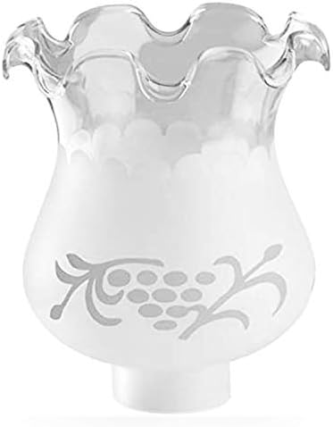Momba de lâmpada de vidro fosco ohlectric - Momba leve soprada à mão - Projeto de uva gravado - apresenta 1-5/8 polegadas Fitter