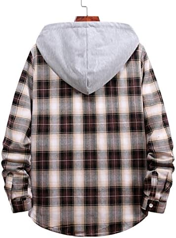 Lista curta Men, outono e inverno, camisa xadrez casual de colarinho de colarinho comprido blusa de manga longa camisetas grandes