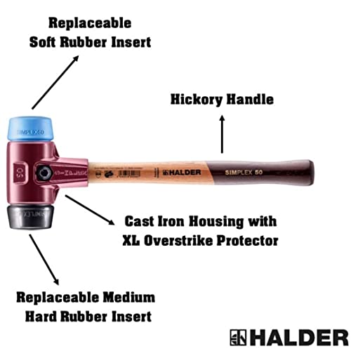 Halder EUA - Mallet simplex com borracha azul macia e inserções de borracha preta