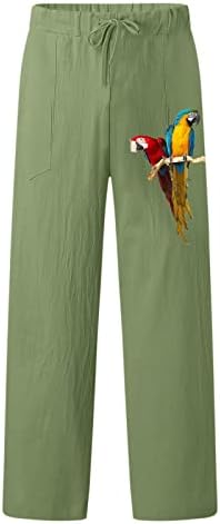 Miashui Big n calças altas mas mensagens casuais de bolso estampado para cima calças de tamanho grande calças de verão calças de verão