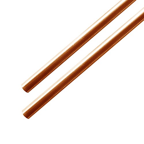 Haste de cobre 3/16 ”de diâmetro - 6” de comprimento - 2 peças - para criação de metal, hobbies, fabricação de faca - 99% de cobre sólido