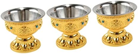 Alipis Gold Decor 3pcs Riqueza Copo Incenso Meditação Decoração de Tea Decoração de Calicipal Oferta Oferta Tessouro Sacrifício