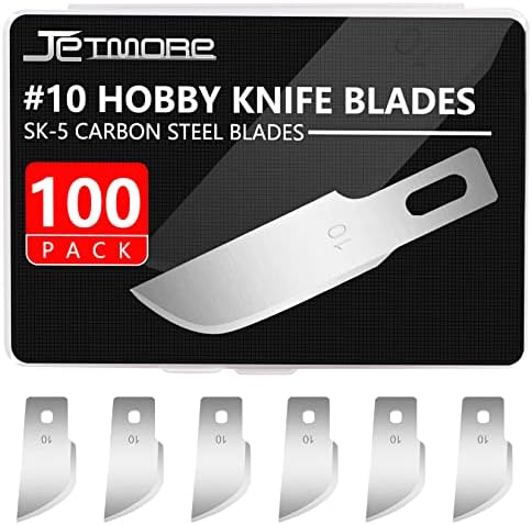 Jetmore 100 Pack Hobby Blades Set #10 Faca artesanal Blades RECILLE Blades de substituição de faca de hobby com caixa de armazenamento para suprimentos de scrapbooking artesanal