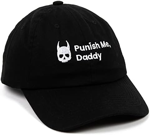 Puni -me, chapéu de papai - chapéu de papai curto - chapéu de logotipo oficial - preto - algodão com cinta ajustável