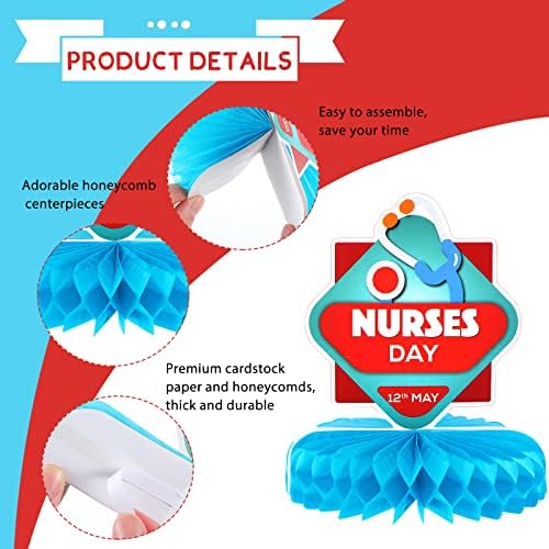 9 peças enfermeiras Semana de apreciação Honeycombs Peças centrais da enfermeira Partema de decoração de enfermagem