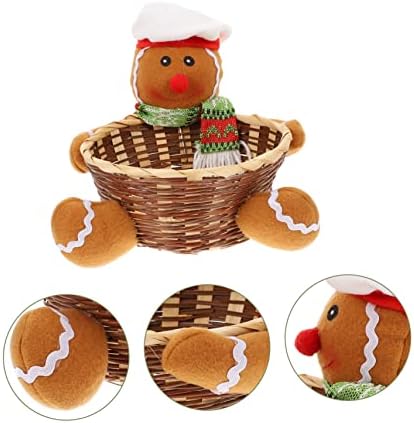 AMOSFUN 1PC Christmas Candy Basket Cesto de Natal Cestas de Rattan Basket Festa de Natal para Mesa de Decoração Decorativa