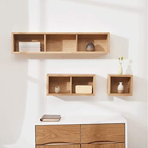 Prateleira de parede de madeira llryn prateleira flutuante para saguão/balcão/estudo/sala de estar/banheiro, estilo minimalista