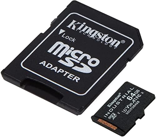 Kingston 64GB Micro SD Card Grade Industrial com pacote adaptador com tudo, menos Stromboli TF e SD Memory Card Reader
