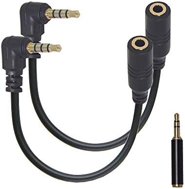 Riqiorod 3,5 mm TRS para TRRS CABO DO ADATADOR DO TRRS, 2PACKS Micropohne Adapter Cable cabo,+ 1pc trs masculino para TRRS adaptador