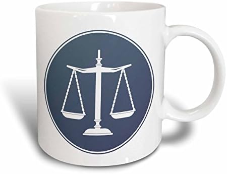 3drose houk design digital - Law - Blue Circle Symbol Scales of Justice - Canecas