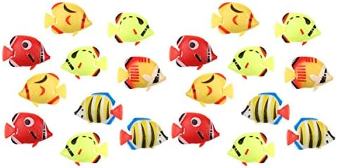 Patkaw Betta Tank de peixes DIY Ornamento 20pcs Fake Peixe Plástico Decorações de aquário de aquário Tanque de peixes artificiais